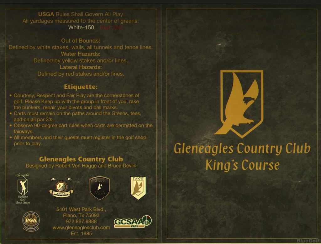 Gleneagles Country Club Kings Course Profile Course Database