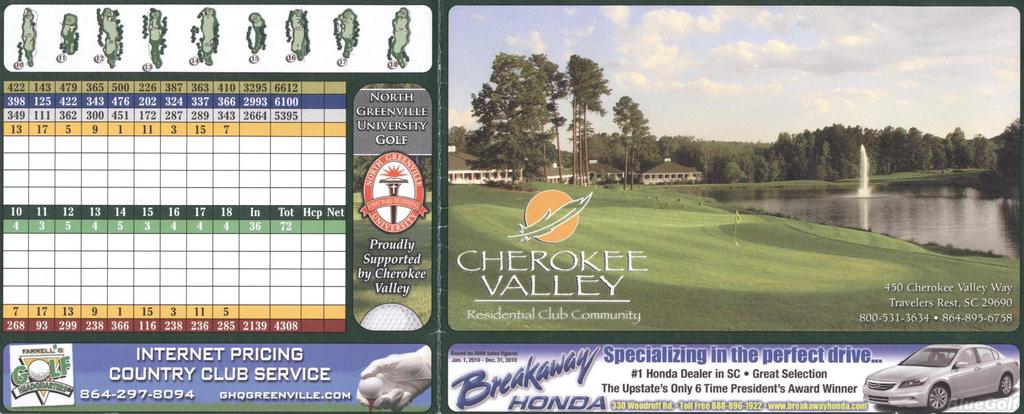 Cherokee Valley Course Profile Course Database Cherokee Valley Course Profile Course Database