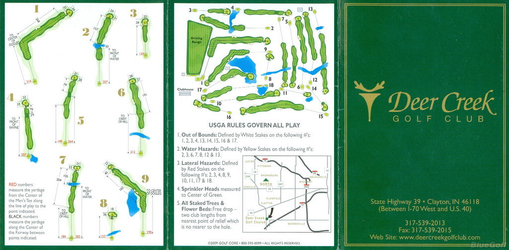 Actual Scorecard for Deer Creek Golf Club