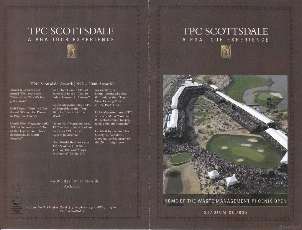 Actual Scorecard for TPC of Scottsdale Stadium Course