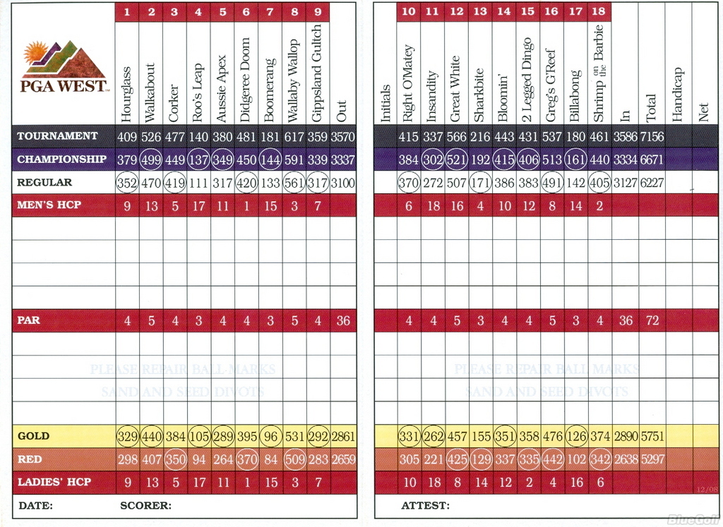 PGA West Greg Norman Course Course Profile Course Database