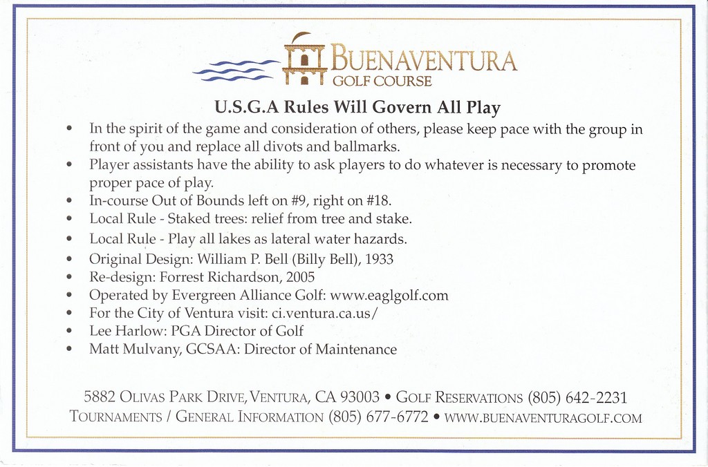 Buenaventura Golf Course Course Profile Course Database