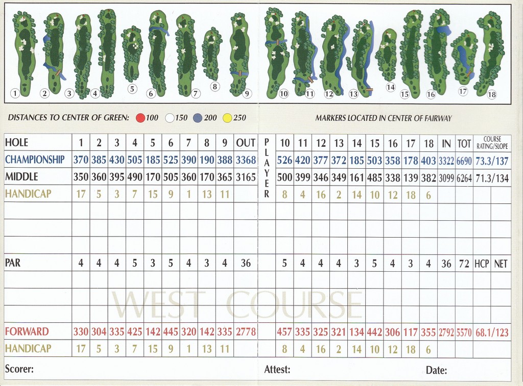 Bear Creek Golf Club West Course Course Profile Course Database