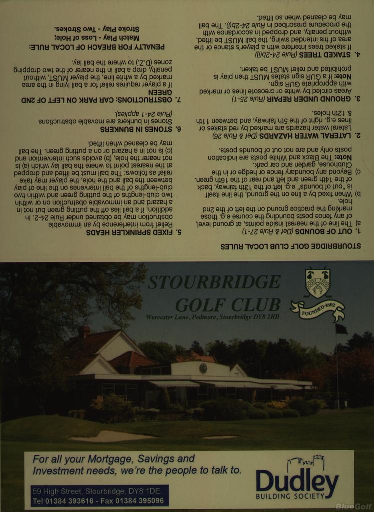 Stourbridge Golf Club Course Profile Course Database