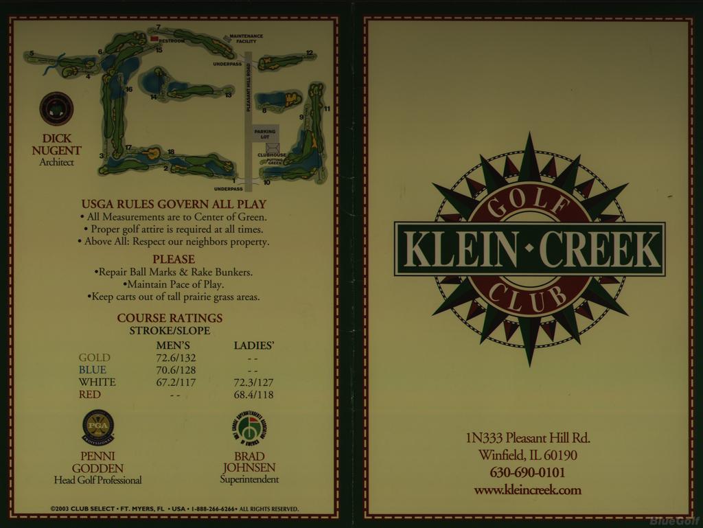 Klein Creek Golf Club Course Profile Course Database Klein Creek Golf Club Course Profile Course Database