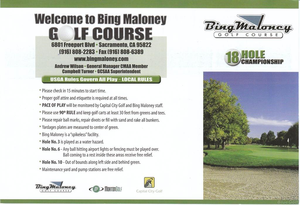 Bing Maloney Golf Course Championship Course Profile Course Database