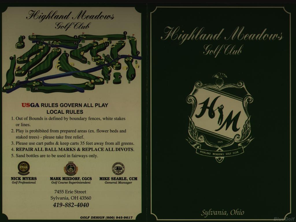 Highland Meadows Golf Club Course Profile Course Database