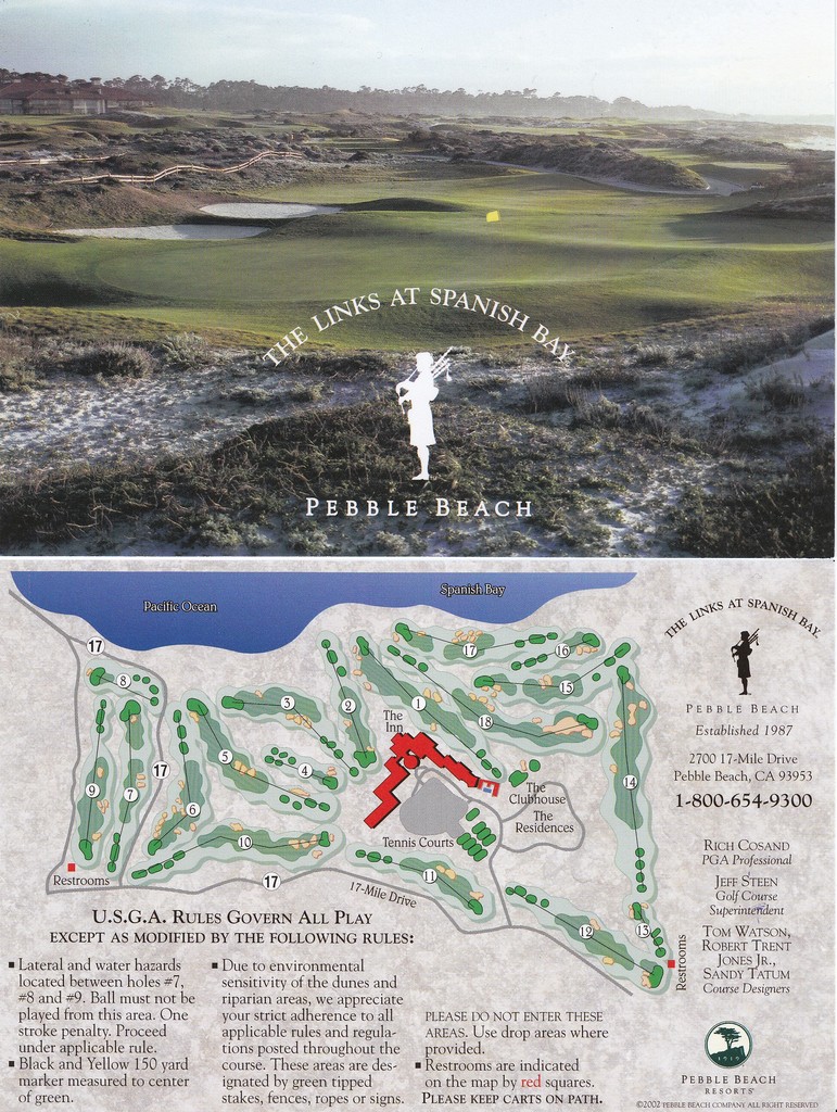 Spanish Bay Actual Scorecard Course Database