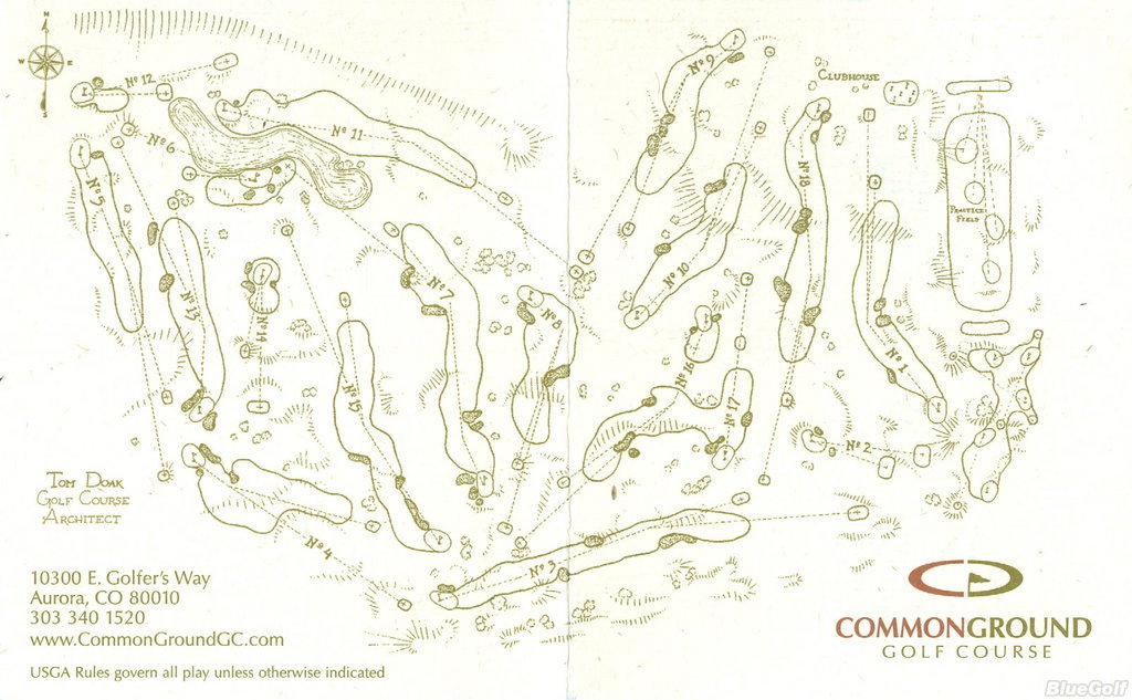 Actual Scorecard for CommonGround Golf Course