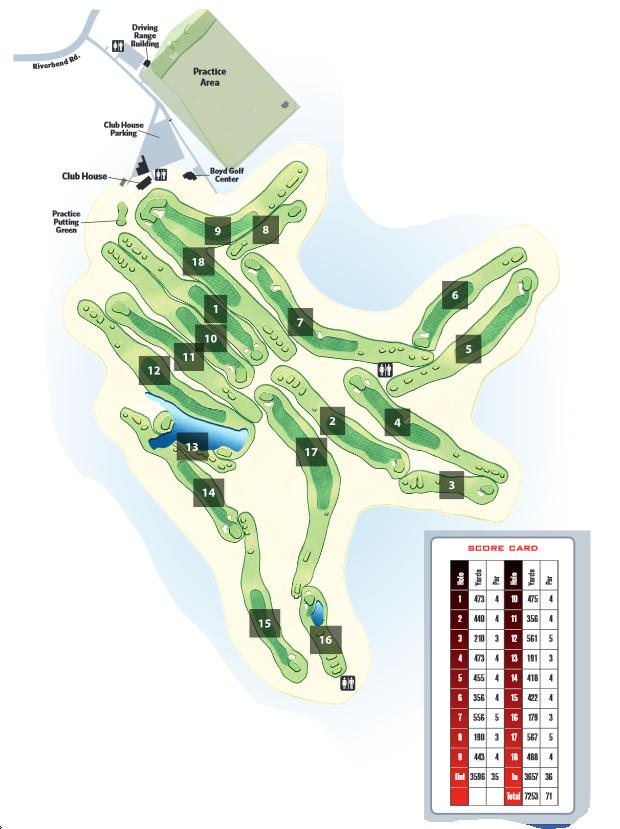 University of Golf Course Layout Map Course Database