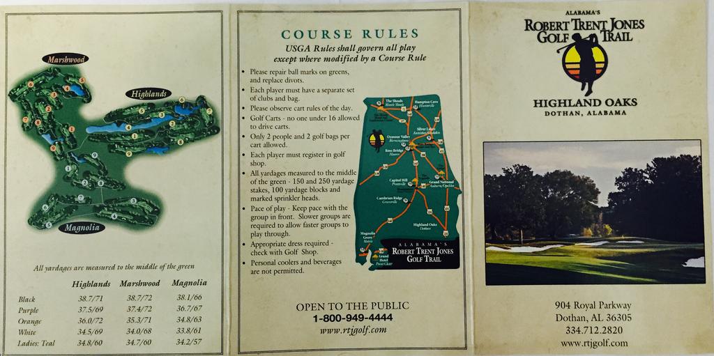 RTJ Golf Trail at Highland Oaks - Marshwood/Magnolia - Course Profile ...