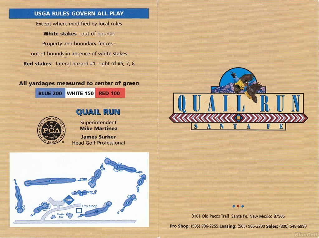 Quail Run Golf Course Course Profile Course Database