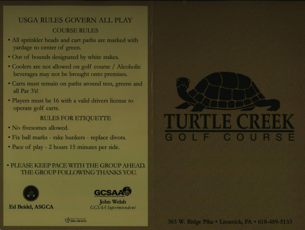 Turtle Creek Golf Course Course Profile Course Database