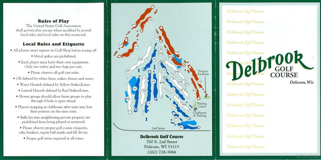 Delbrook Golf Club Middle/South Course Profile Wisconsin State Golf