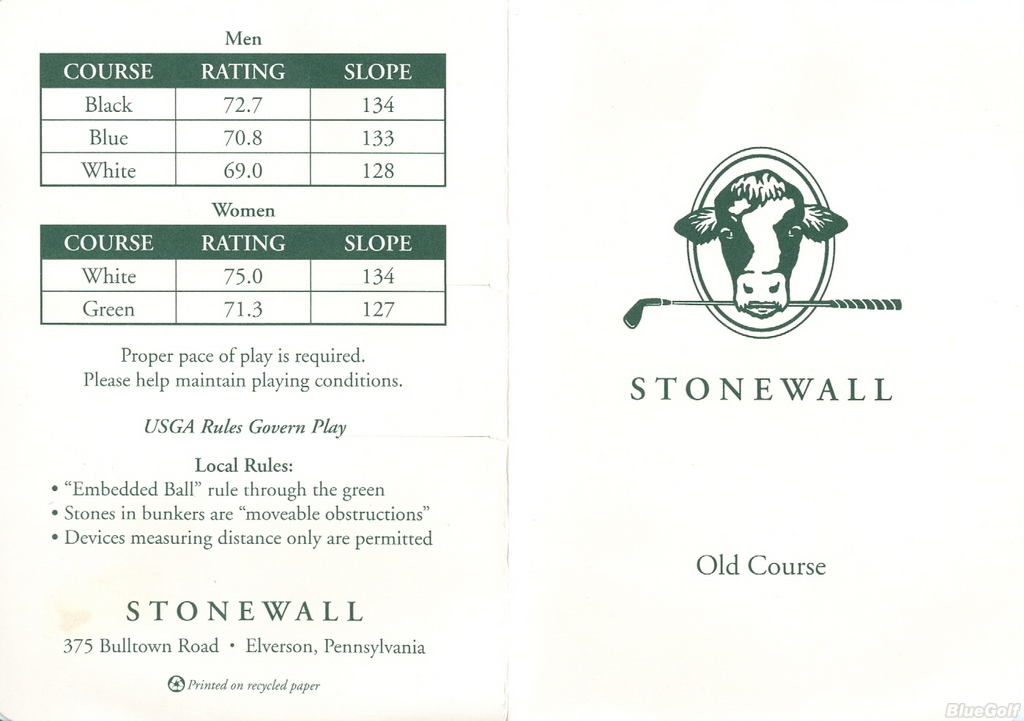 Stonewall Old Course Profile Course Database