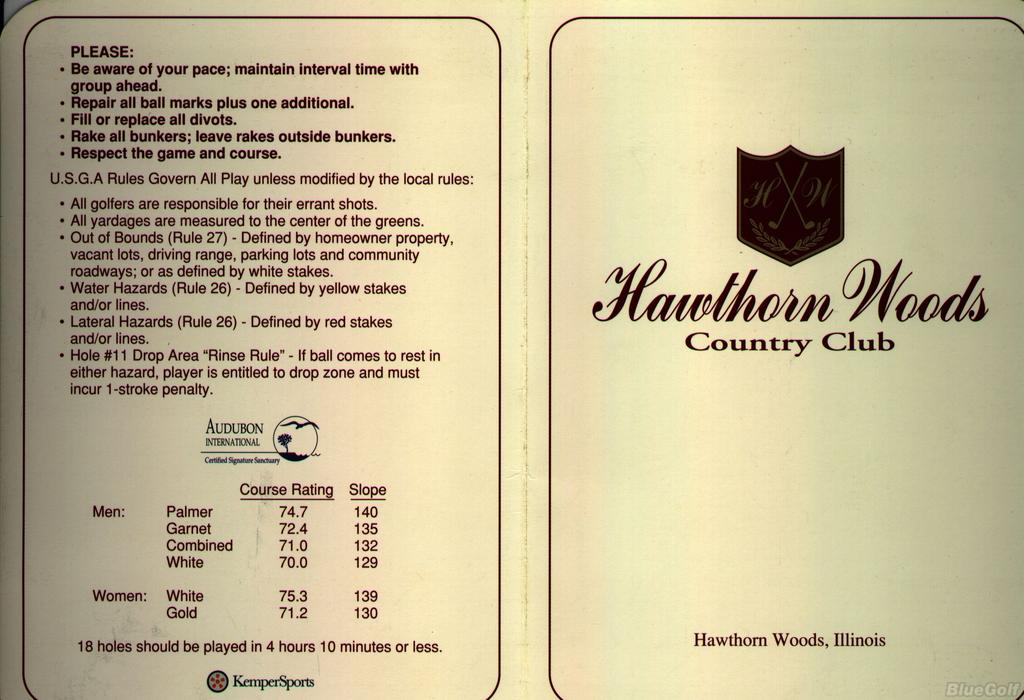 Hawthorn Woods Country Club Course Profile Course Database