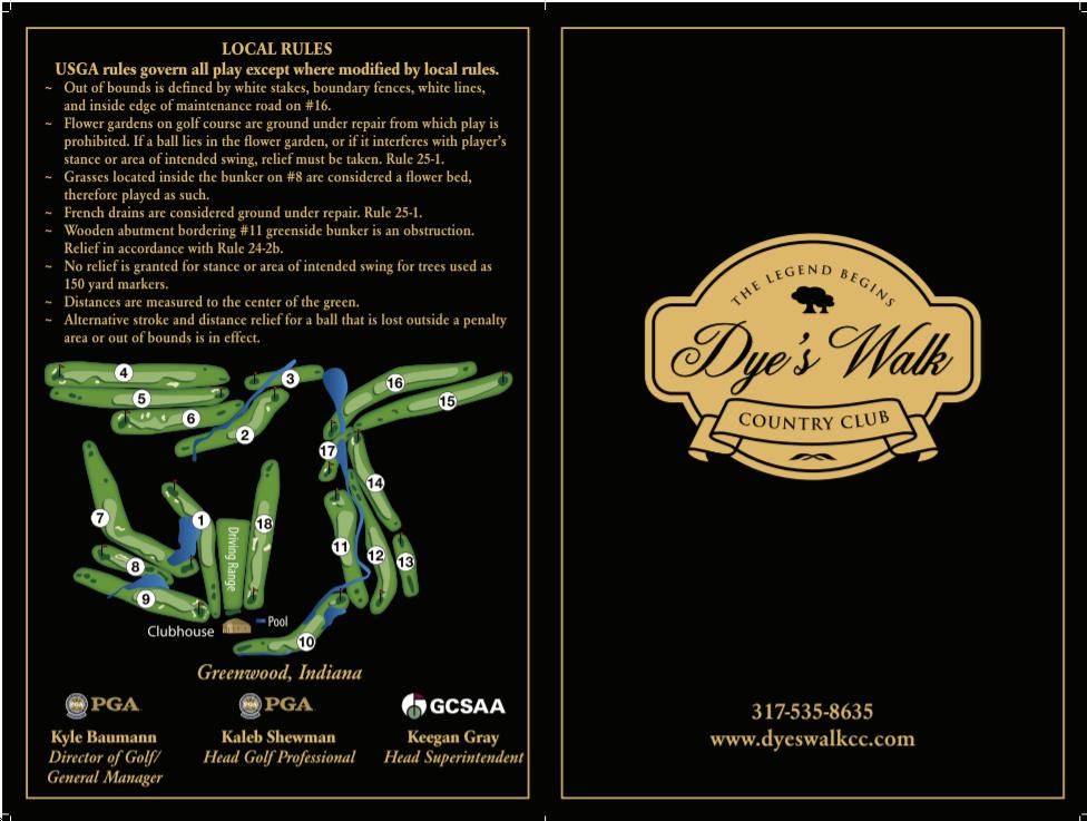 Dye's Walk Country Club Course Profile Course Database