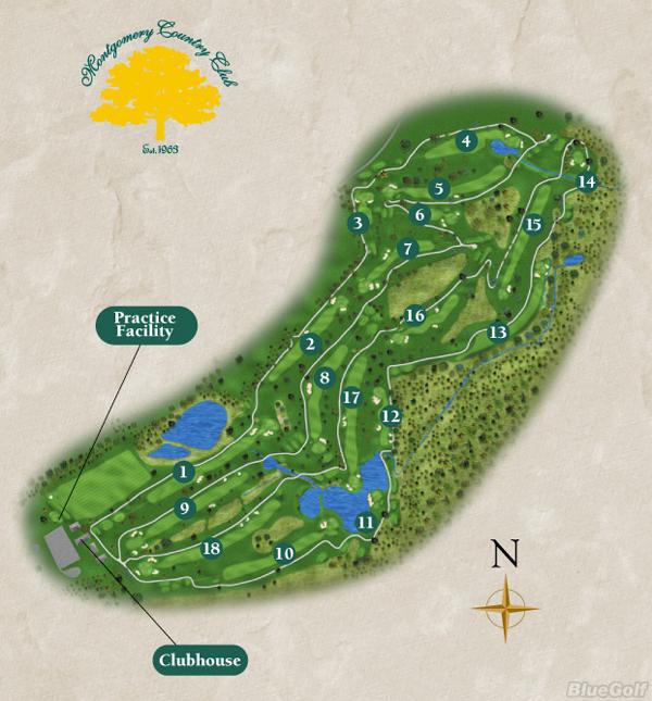 Montgomery Country Club - Layout Map | Course Database