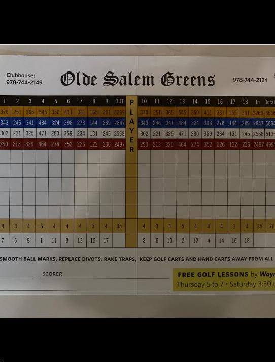 Olde Salem Greens Golf Course Course Profile Course Database