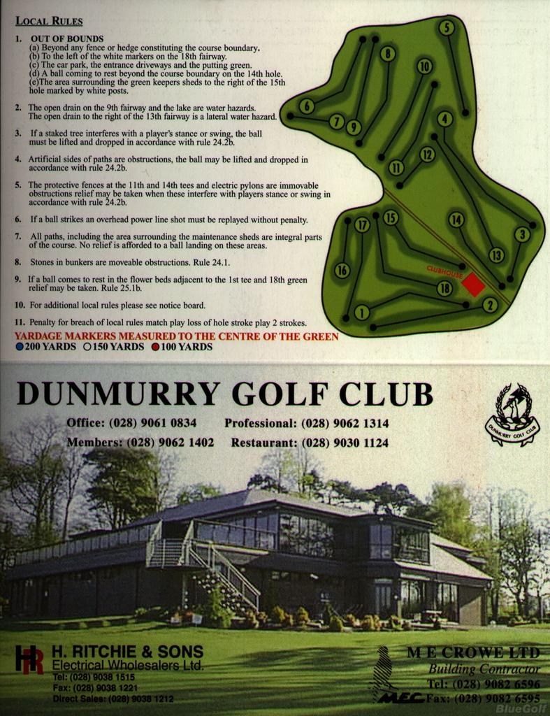 Dunmurry Golf Club Course Profile Course Database