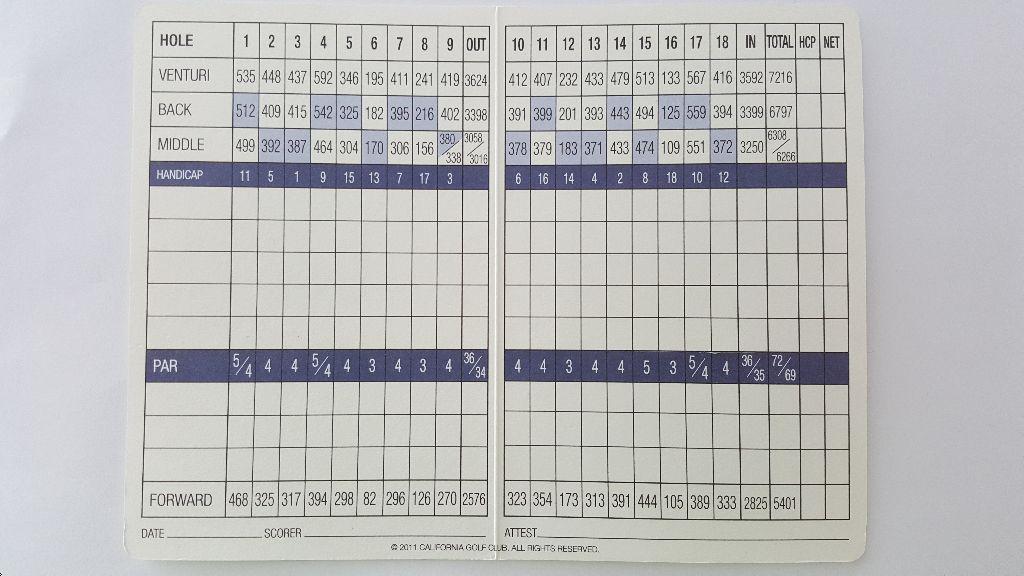 California Golf Club Course Profile Course Database