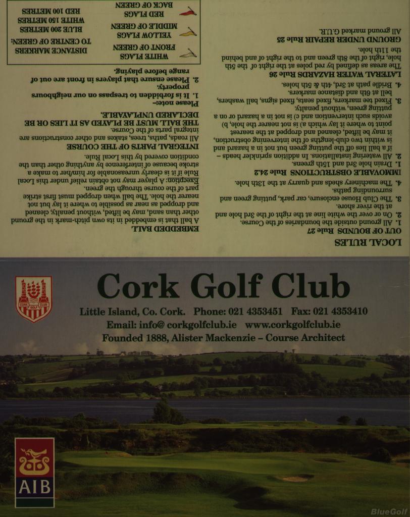 Cork Golf Club Course Profile Course Database