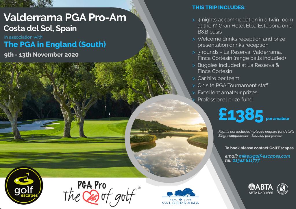 RESCHEDULED Valderrama PGA ProAm Tournament Information Page The PGA
