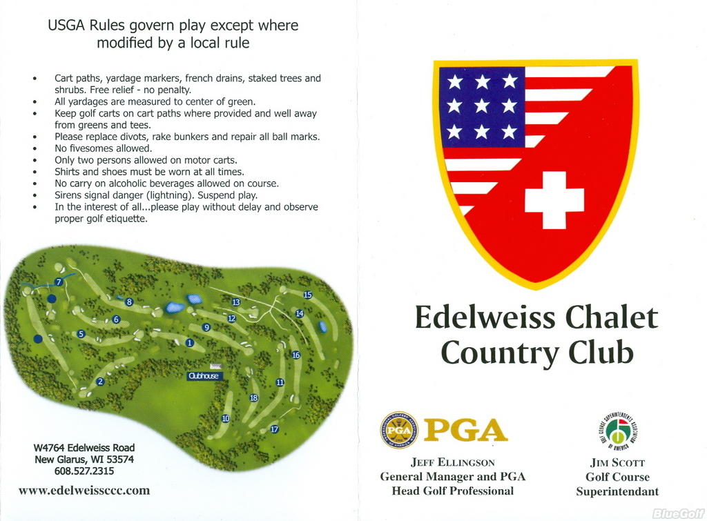 Edelweiss Chalet Country Club, New Glarus, Wisconsin Golf course