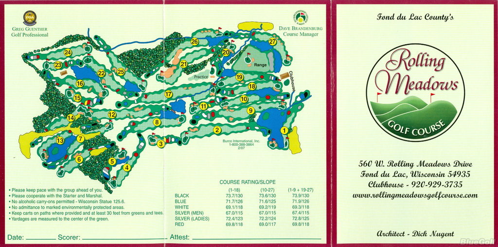 Rolling Meadows Golf Course Red/White Course Profile Course Database