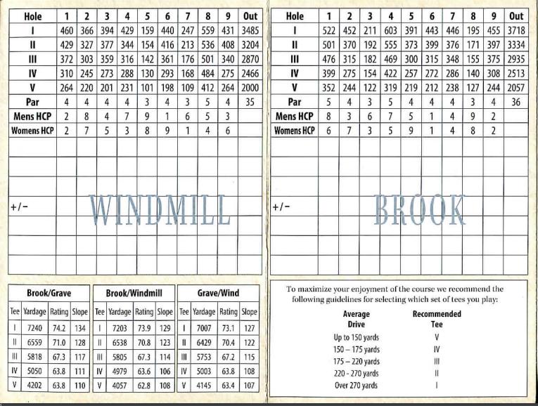 Bent Brook Golf Course Brook/Graveyard Course Profile Course Database