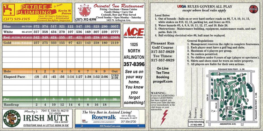 Pleasant Run Golf Course Course Profile Course Database