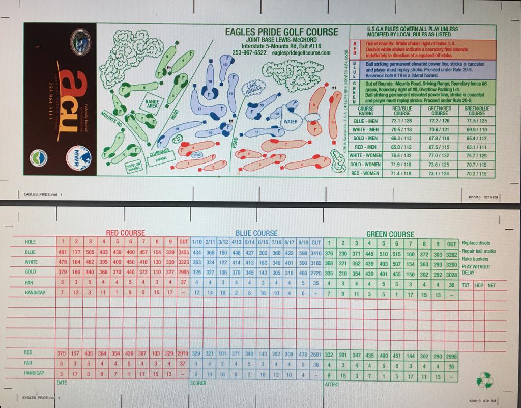 Eagles Pride Golf Course Red/Green Course Profile Course Database