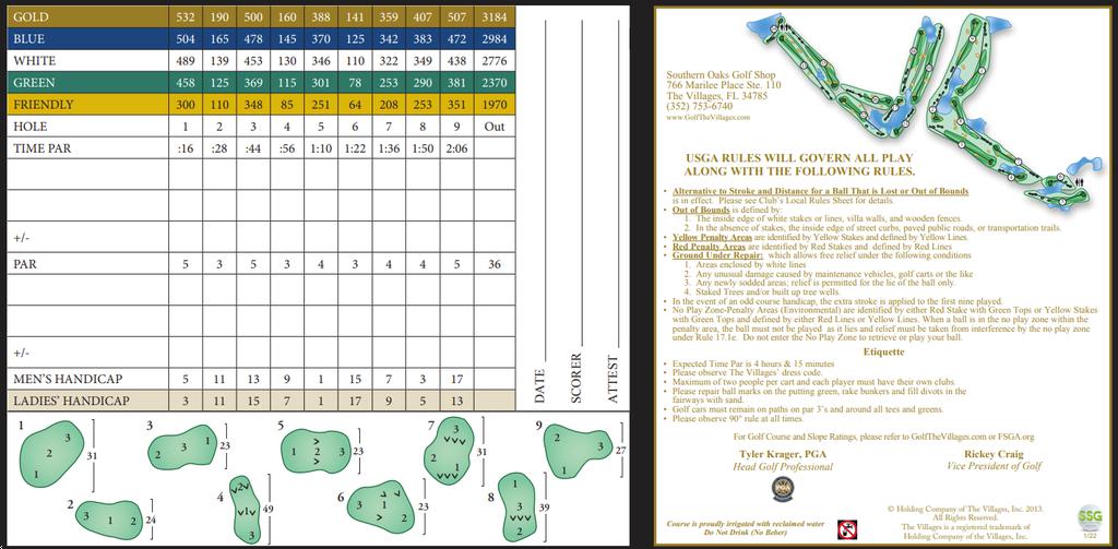 The Villages Southern Oaks Golf Club Course Profile Course Database