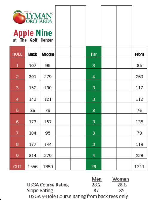 Lyman Orchards Golf Club Apple Nine Course Profile Course Database