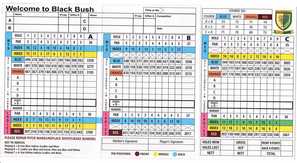 Black Bush Golf Club Lagore Blackbush Course Profile Course Database