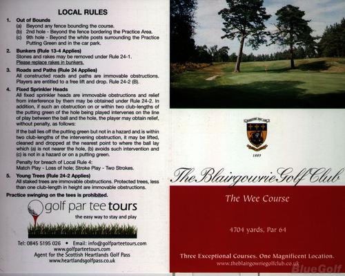 Blairgowrie Golf Club Wee Course Course Profile Course Database