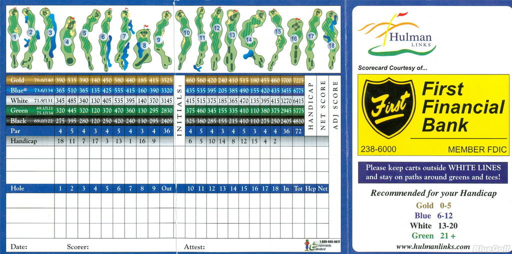 Hulman Links Golf Course Course Profile Course Database