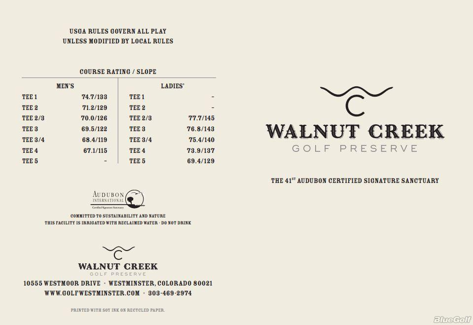 Walnut Creek Golf Preserve Course Profile Course Database