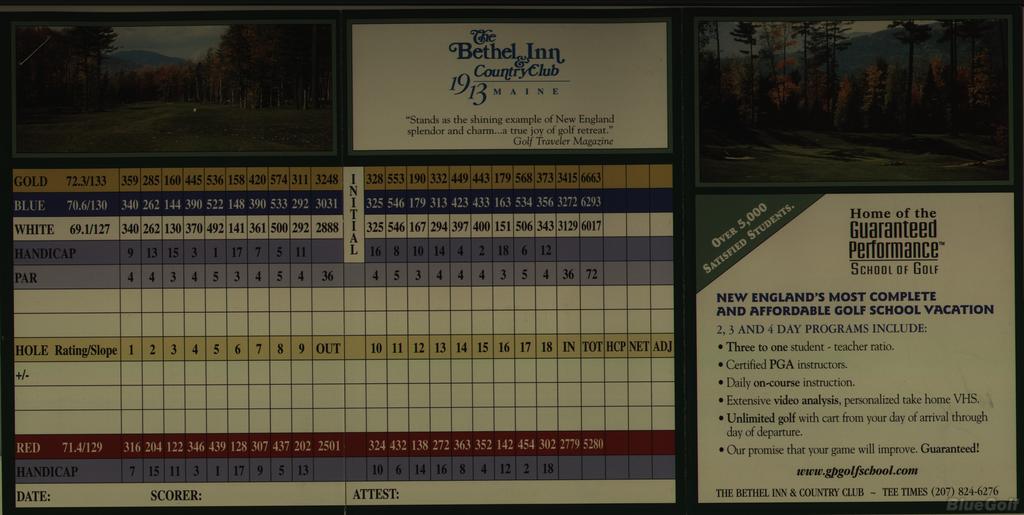 The Bethel Inn & Country Club Course Profile Course Database The Bethel Inn & Country Club Course Profile Course Database