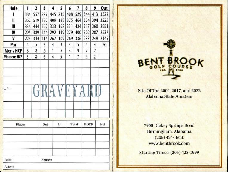 Bent Brook Golf Course Graveyard/Windmill Course Profile Course