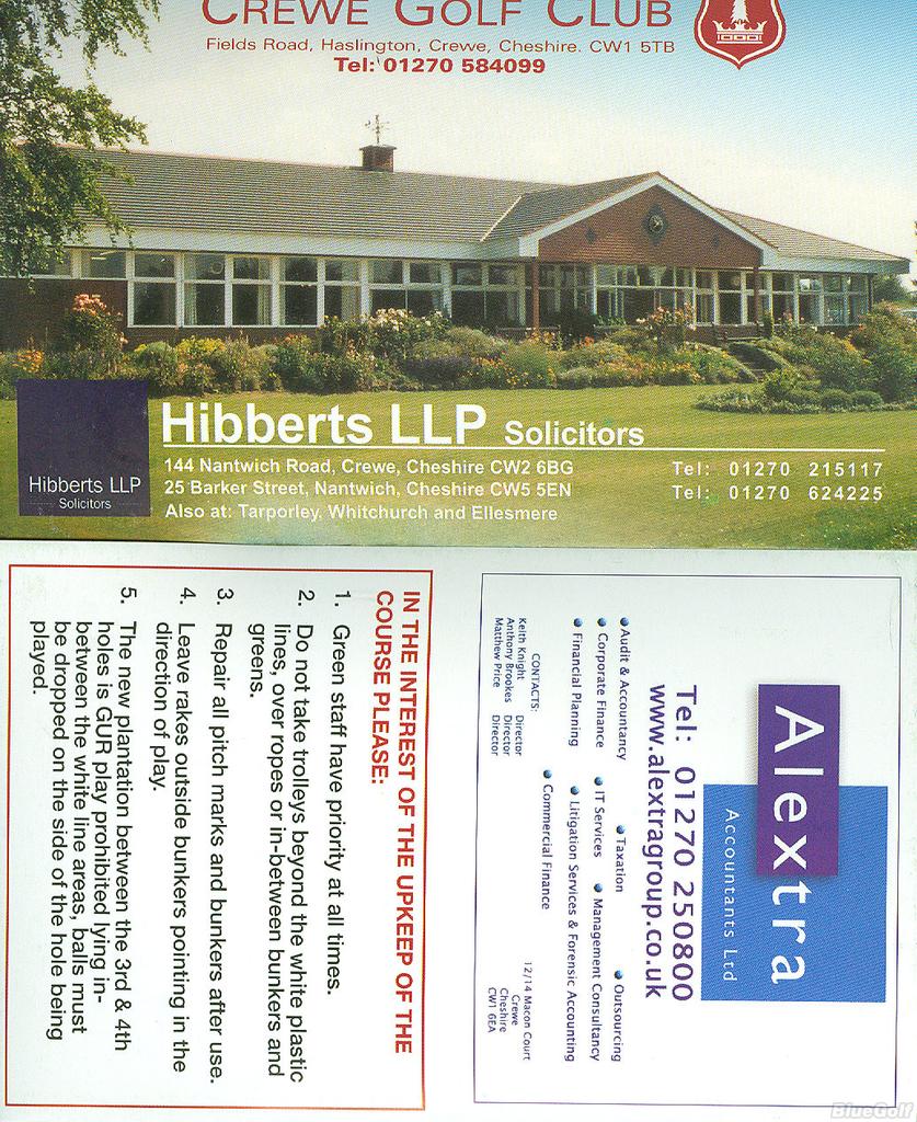 Crewe Golf Club Course Profile Course Database