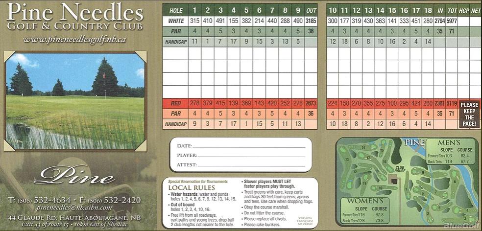 Pine Needles Golf & Country Club - Pine Course - Course ...
