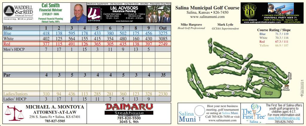 Salina Municipal Golf Course Course Profile Course Database