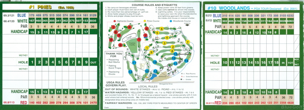 Winagamie Golf Club Woodlands Pines Course Profile Wisconsin 