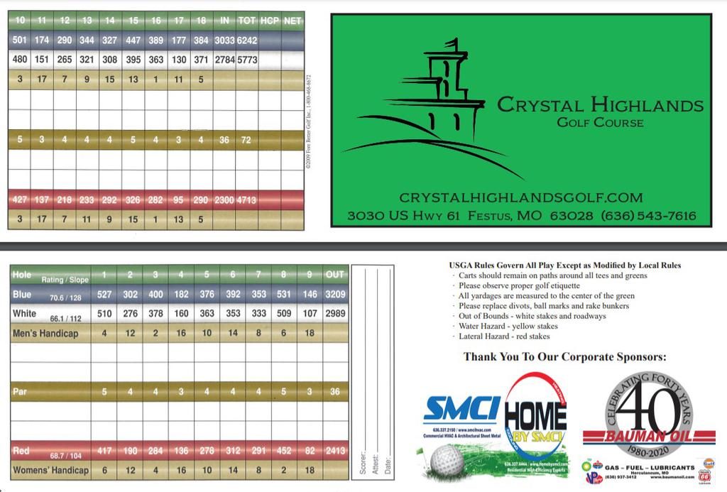 Crystal Highlands Golf Club Course Profile Course Database