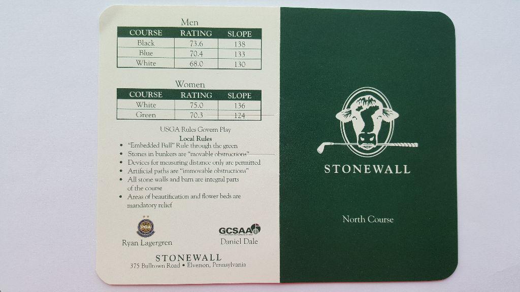 Stonewall North Course Profile Course Database