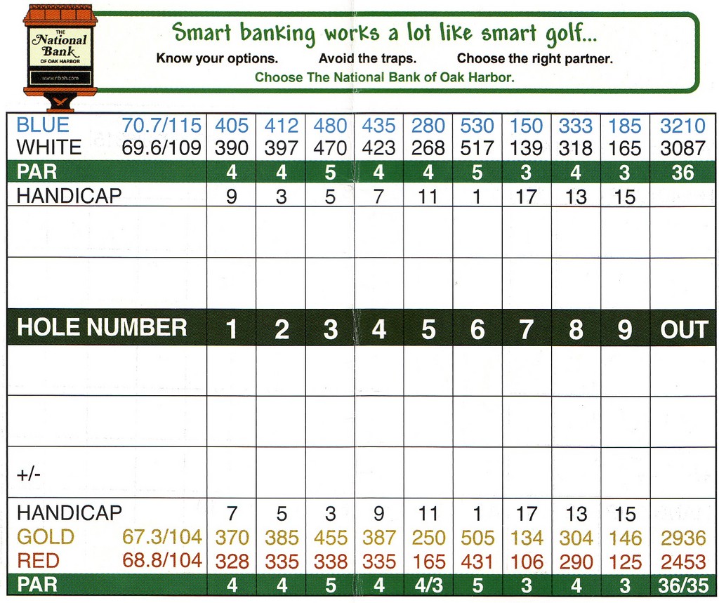 Oak Harbor Golf Club Course Profile Course Database
