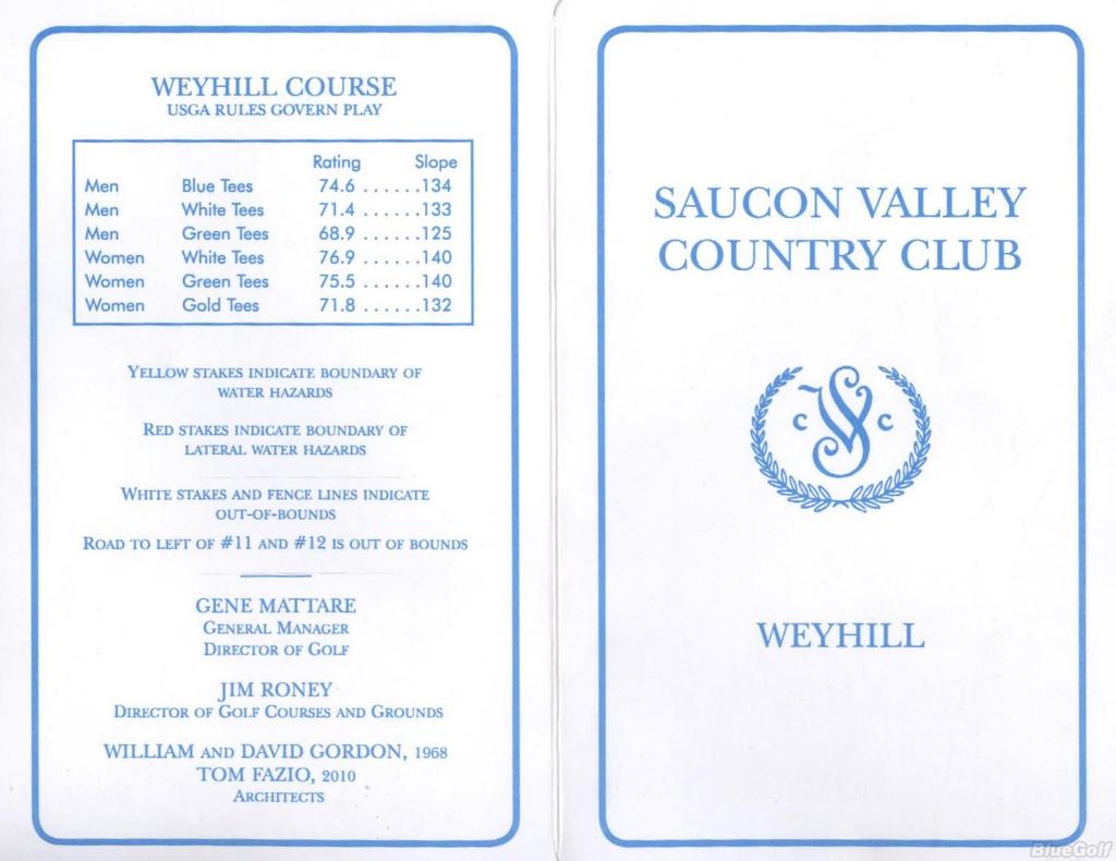Saucon Valley CC Weyhill Course Profile Course Database