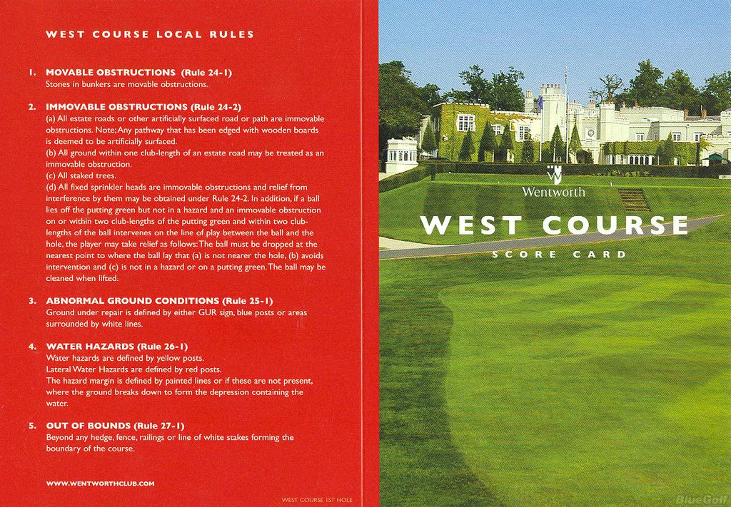 Wentworth Club East Course Course Profile Course Database Wentworth Club East Course Course Profile Course Database