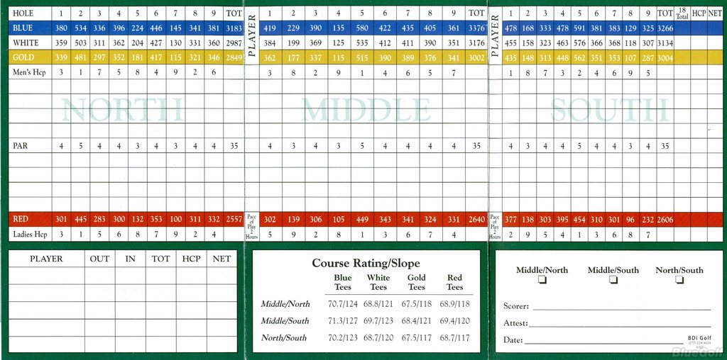 Delbrook Golf Club Middle/South Course Profile Wisconsin State Golf